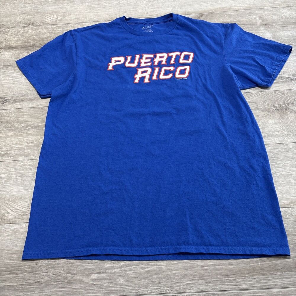Francisco Lindor 12 Puerto Rico WBC World Baseball Classic Blue T Shirt Size L